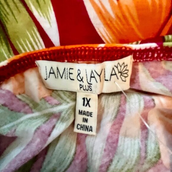 Jamie & Layla Plus Tropical Print Maxi Dress Size 1X NEW NWT - Picture 7 of 10